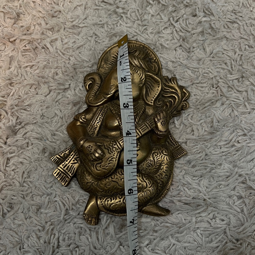Elegant Brass Ganesha Wall Decor - Picture 3 of 3